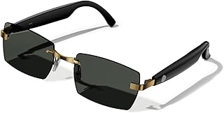 H.WGTWSSTAR Smart Glasses, Bluetooth sungglasses, frameless lenses, built-in microphone and speaker, Athletic/Outdoor UV P... Price In India