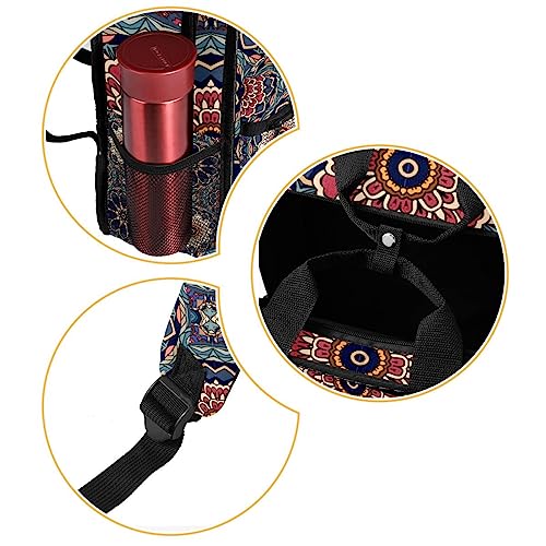 Sac à dos psychédélique multicolore à motif mandala et bretelles souples
