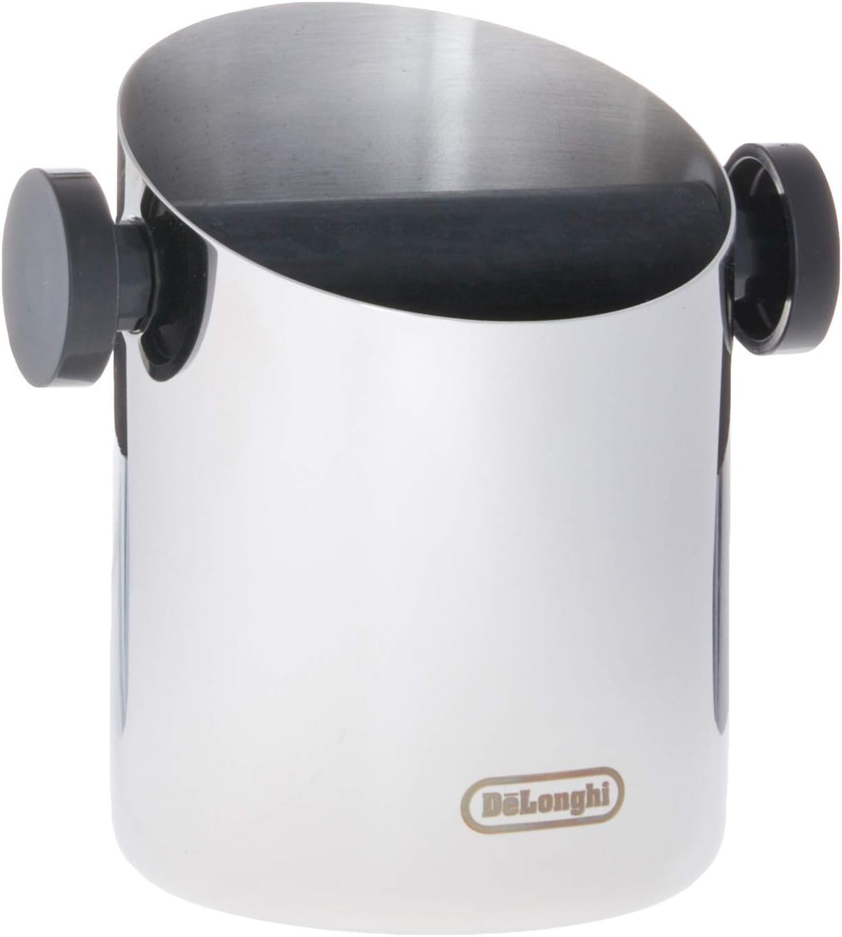 Knock Box for Coffee & Espresso Grounds, Easy & Mess-Free Disposal of Coffee Puck, Removable Bar and Non-Slip Base, Dishwasher Safe, Stainless Steel, 4-inch diameter,Silver