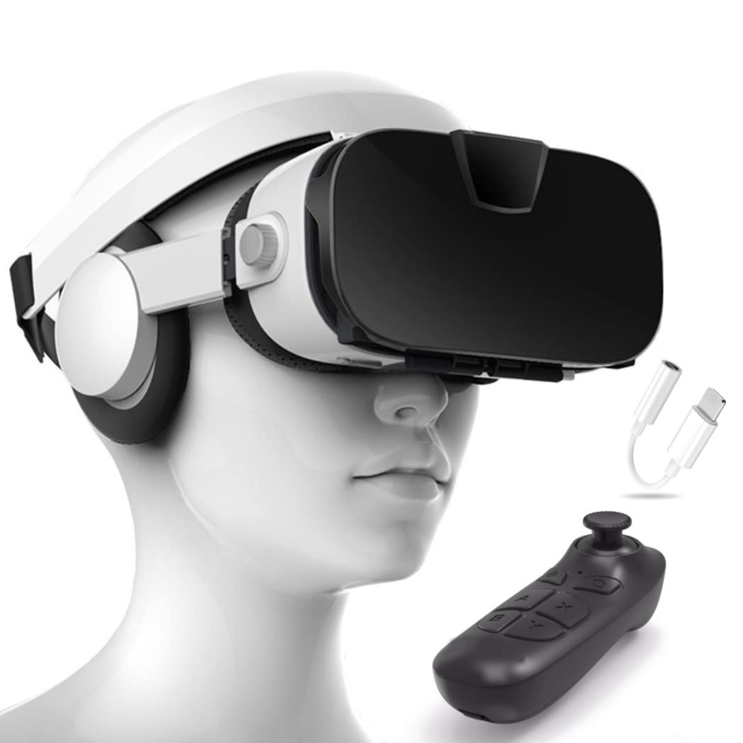 Okulary VR, zestaw słuchawkowy z wirtualnej rzeczywistości, zestawy słuchawkowe VR obsługują Android i IOS, połączenie Bluetooth dla iPhone 13 Pro Max/13 Pro 13/12/11, do Samsung Galaxy S21, Huawei, Xiaomi (Kolor: C, rozmiar: Ios )