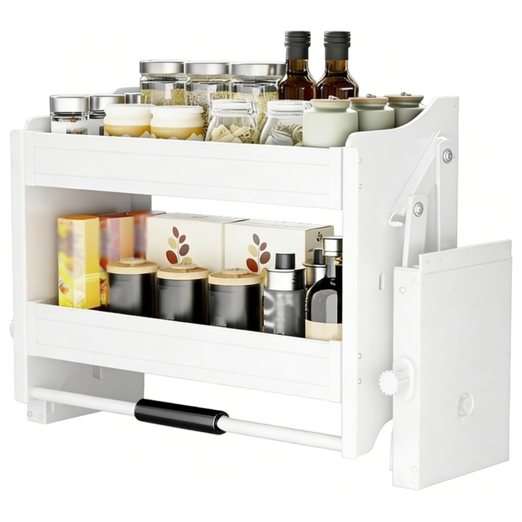 Organisateur d'armoires multifonctions blanc pour optimiser le rangement intérieur