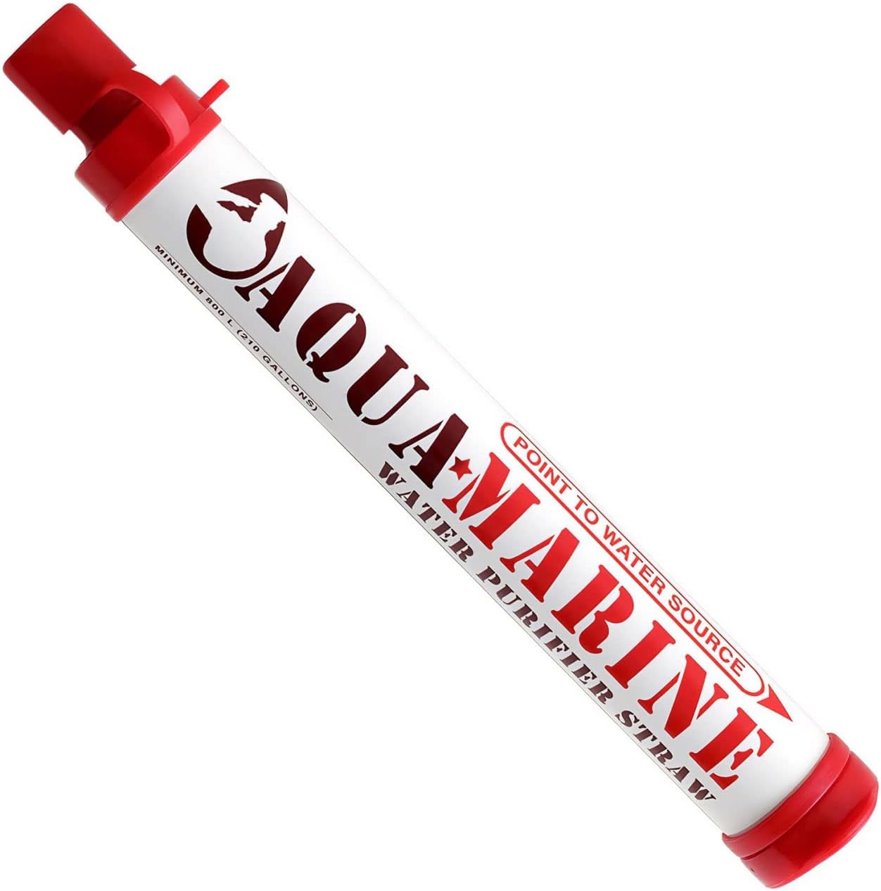 OxGord Aqua Marine Personal Water Filter Straw for Survival Kit and Emergency Gear - 1-Pack, 2-Pack or 3-Pack
