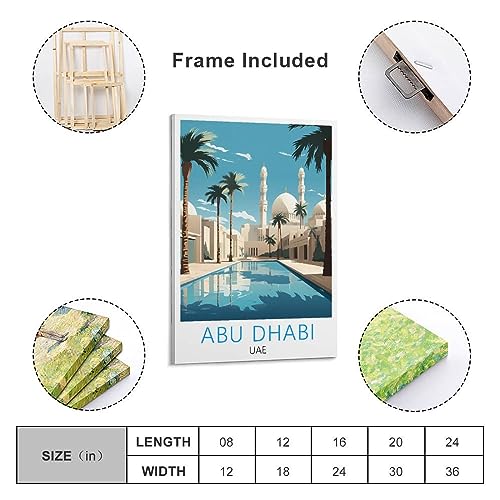 Impression sur toile d'Abu Dhabi affiche rétro de qualité supérieure - 2