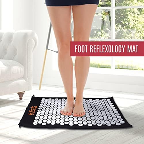 Set of 4Pcs Acupressure Mat and Pillow Set with 2 Spiky Massage Balls, Shakti Mat with Travel Bag, Muscle Relaxation Mat for Neck & Back Pain Relief, Acupuncture Mat and Pillow Sleeping Aid Kit