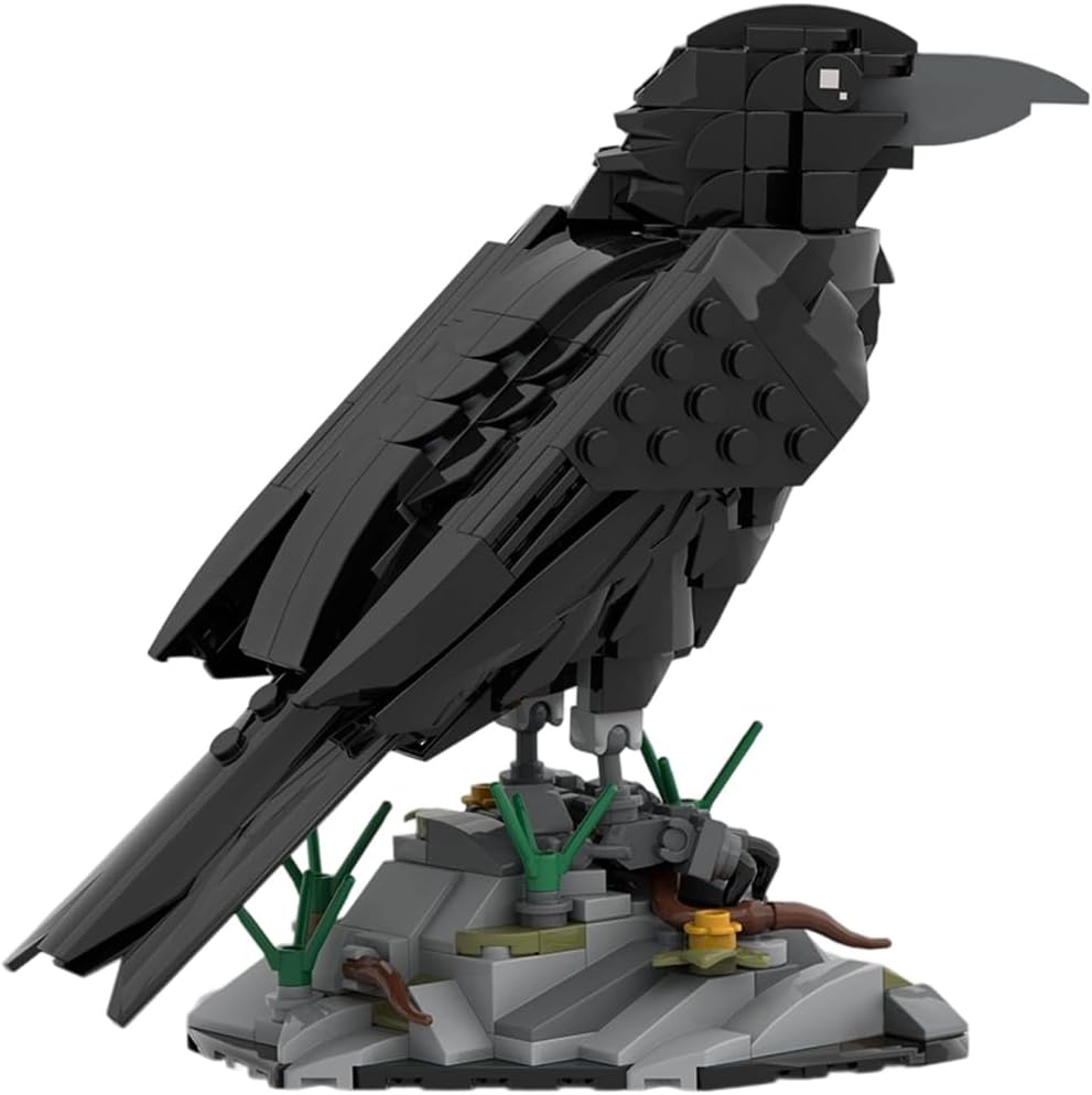 Raven Bird Building Set Mechanical Animal Bird Brick for Adults to Build Home Office Decor Xmas for Adults Designed by SKABRAM - 357 Pieces