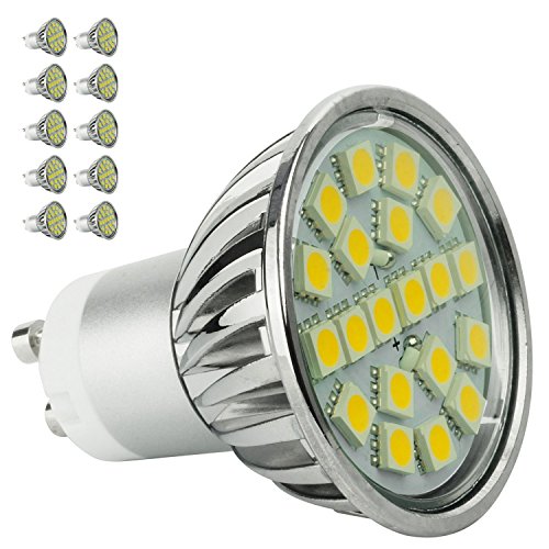 CY LED 4 W MR16 GU10 LED bombillas, 50 W bombillas halógenas equivalentes, 300 lm, blanco cálido, 3000 K, 120 Degree Ángulo de haz, iluminación, iluminación de la pista, bombillas de luz LED, 10 unidades