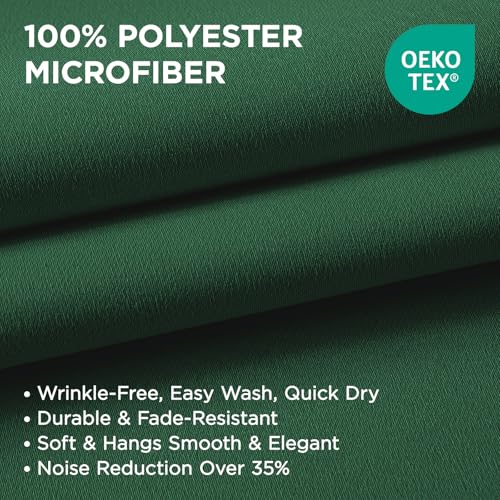 Image of Joydeco Blackout Curtains 63 Inchs Long 52 Wide Black Out Curtains 2 Panels, Thermal Insulated Long Curtain& Drapes Room Darkening Grommet Drapes for Living Bedroom Window (W52 x L63 Inch, Dark Green)