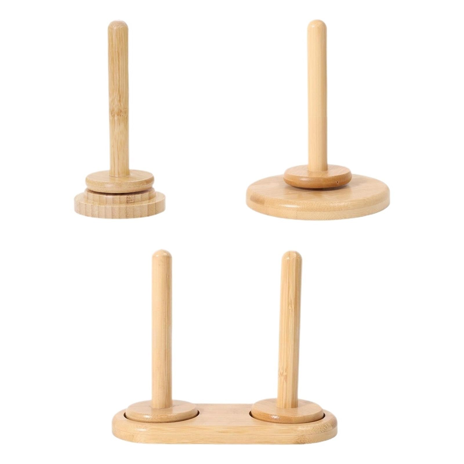 Ovilladora de Madera Soporte de hilo madera, accesorios costura estables, organizador tejido ganchillo desmontable resistente(2 Axes)
