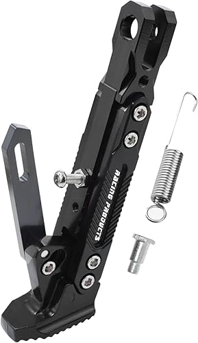 Miniatura 20 de Caballete de motocicleta universal ajustable con soporte lateral para pie, caballete de estacionamiento para motocicleta eléctrica, soporte lateral