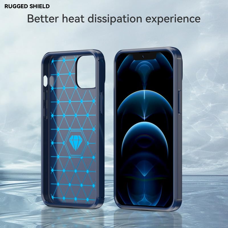 Image of Hybrid Carbon Fiber Back Case for iPhone 13 Mini (Blue)