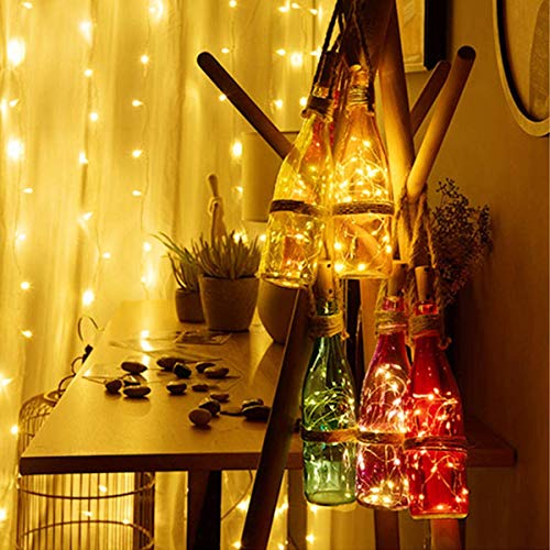Image of Lexton 20 LED Wine Bottle Cork Lights Copper Wire String Lights, 2M /7.2FT Battery Powered DIY (Warm White, 1 Piece) (Lex-Cork-String-Light)