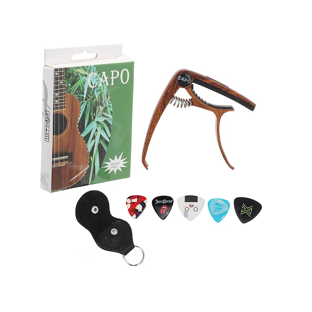 KINGDUO Mx0068D Capo Per Chitarra Adatto Per Chitarra Elettrica Basso Ukulele Banjo Mandolin - Colore Del Legno