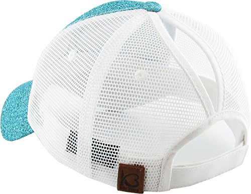 Image of Classic Plain Ponytail Messy High Bun Headwear Adjustable Cotton Trucker Mesh Glitter Hat Baseball Cap