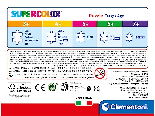 Clementoni- Puzzle Mickey Disney 30pzs Does Not Apply Supercolor Mickey-30 pièces, 3 Ans Enfant Dessin animé-fabriqué en Italie, 20269, Multicolore, Medium