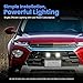 Alpena TrekTec MS4 LED Pod Lights, Off Road Lights, Square Fog Lights for Cars, Trucks, SUVs, CUVs, and UTVs, ATV Lights, Stainless Steel Ditch Lights for 12V to 24V, 4 LED Lights Per Pod, 2-Pack
