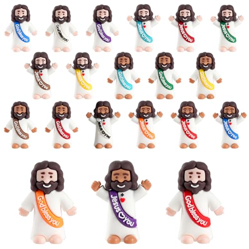 Little Mini Jesus Figures Tiny Brown Black Baby Jesus Loves You Figures