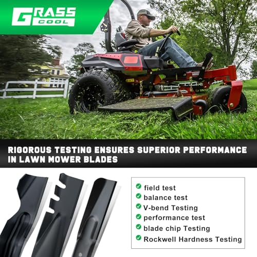 Grasscool Timecutter 42 inch Blades for 42\" Deck Toro SS4235 Z4235 Z4200 SS4260 SS4200 Timecutter Zero Turn Mower Replace 110-6568-03 (2 Pack) - Thumbnail 6