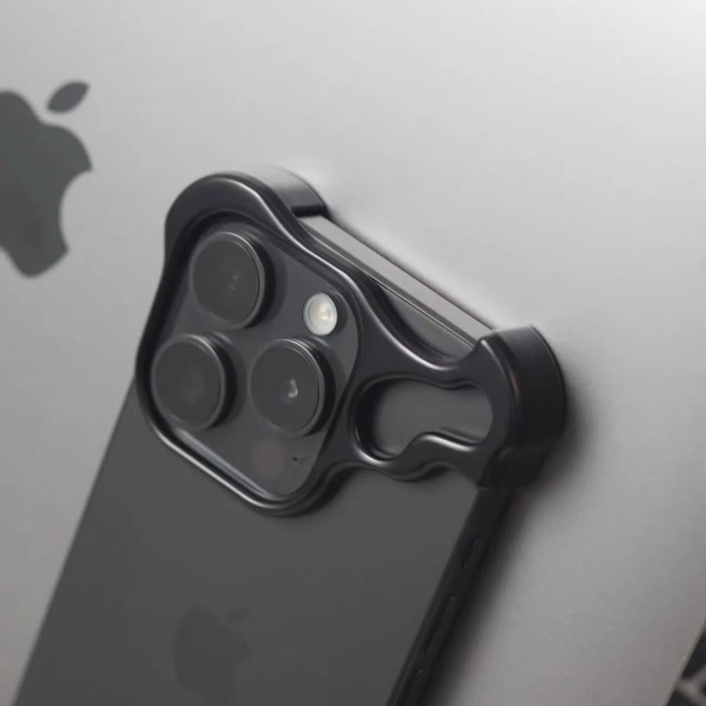 Funda de teléfono de aleación de Titanio sin Marco de Metal para iPhone 16 15 14 13 12 Pro MAX Plus con Lente en Forma, roja, para iPhone 15 Pro