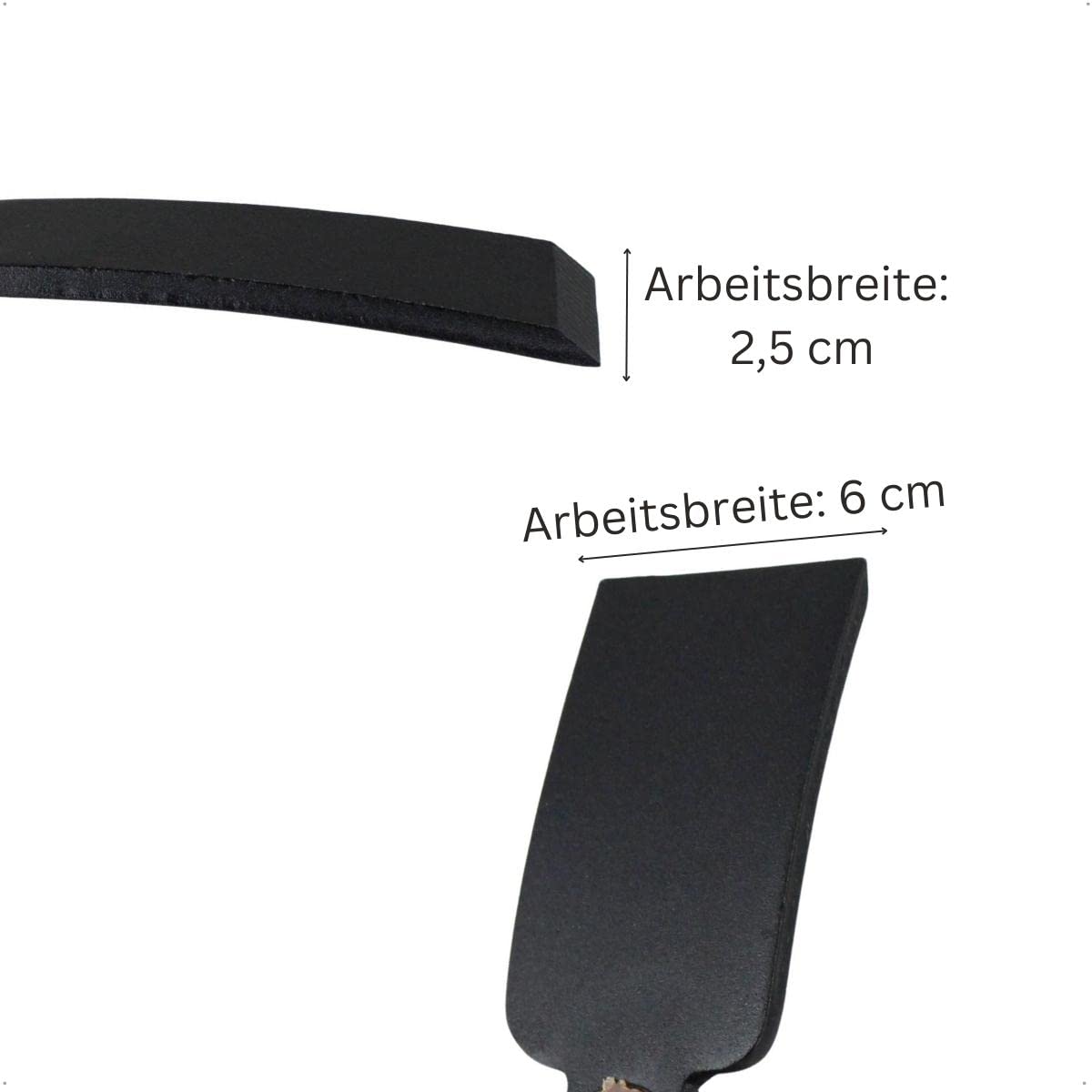 Kleinhacke aus Stahl mit 47 cm Holz-Griff und Aufhängeloch, Gesamtlänge 50 cm, Arbeitsbreite schmales Blatt 2,5 cm; breites Blatt 6 cm - Gartenhacke, Kombihacke, Gartenwerkzeug