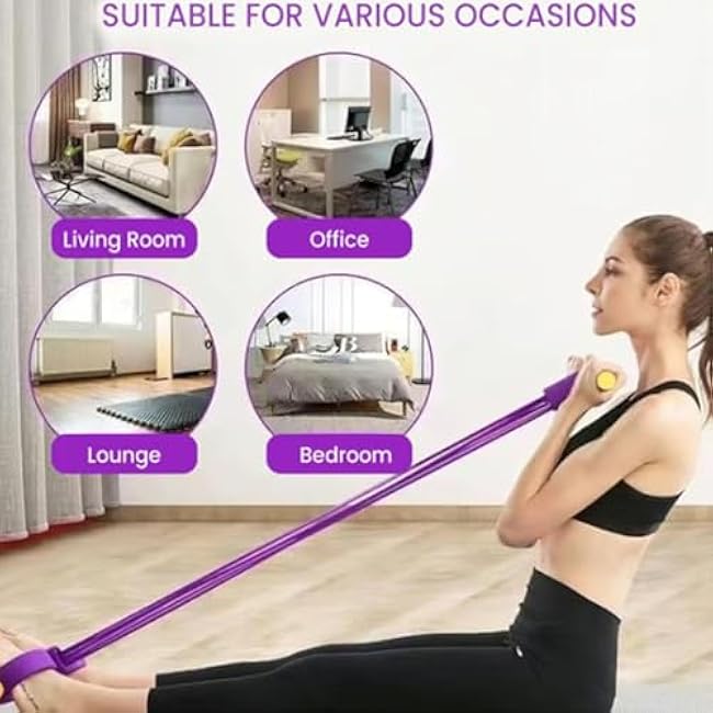 Elementalt Pedal Puller, 2025 Latest 8-Tube Pedal Resistance Device, Detachable and Adjustable Pedal Resistance Device, Multifunction Tension Rope is Ideal to Tone Arms,Abs,Waist Unisex