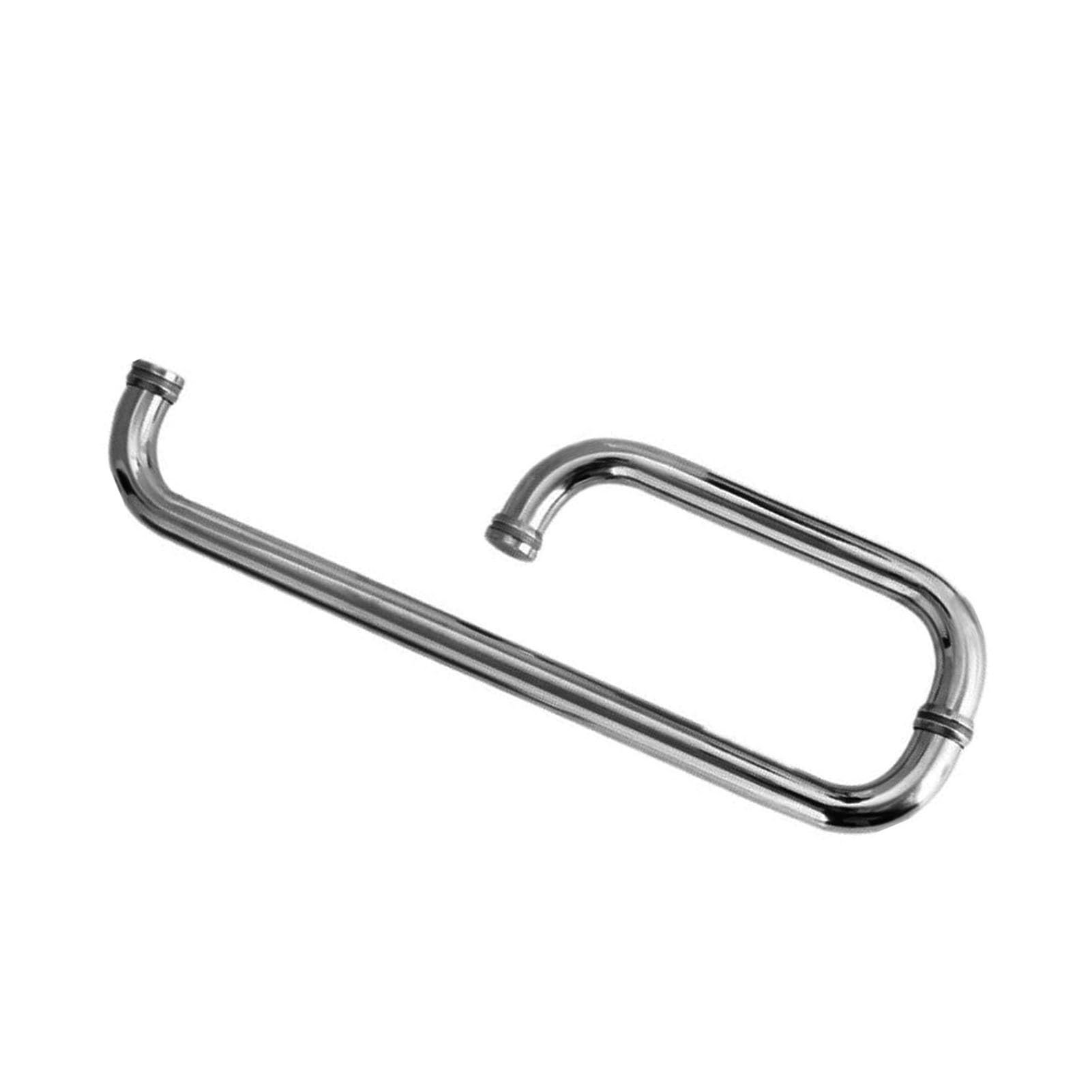 JOUFNING Glass Shower Door Handle, Back To Back Round Door Pull for Frameless Shower Doors, Fits 1/4" To 1/2" Thickness Glass Door, Brushed Nickel with 304 Stainless Steel(Pitch-385x185mm)