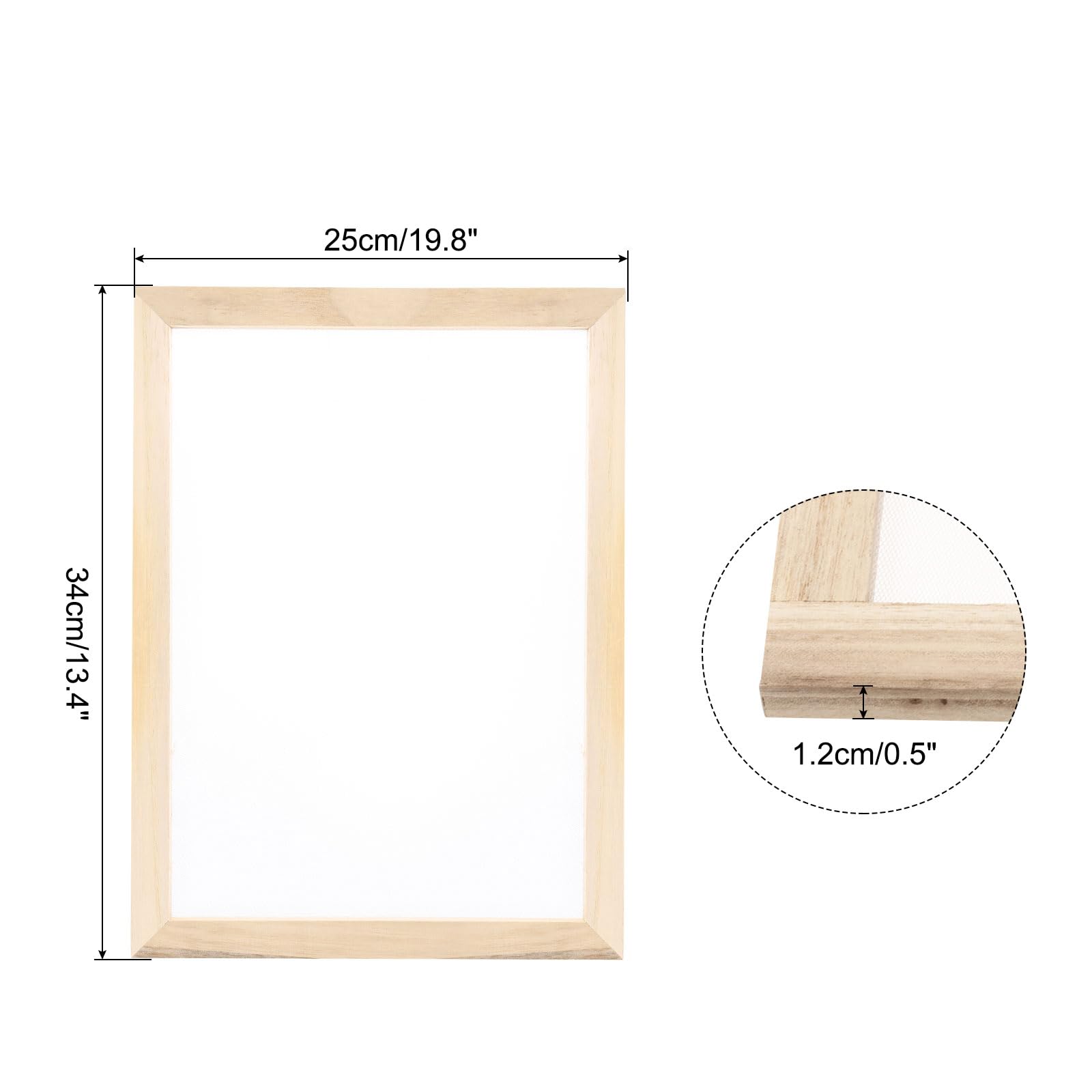 sourcing map 1 cornice per serigrafia, 34 x 24 cm, in legno con 160 maglie bianche per serigrafia e progetti fai da te