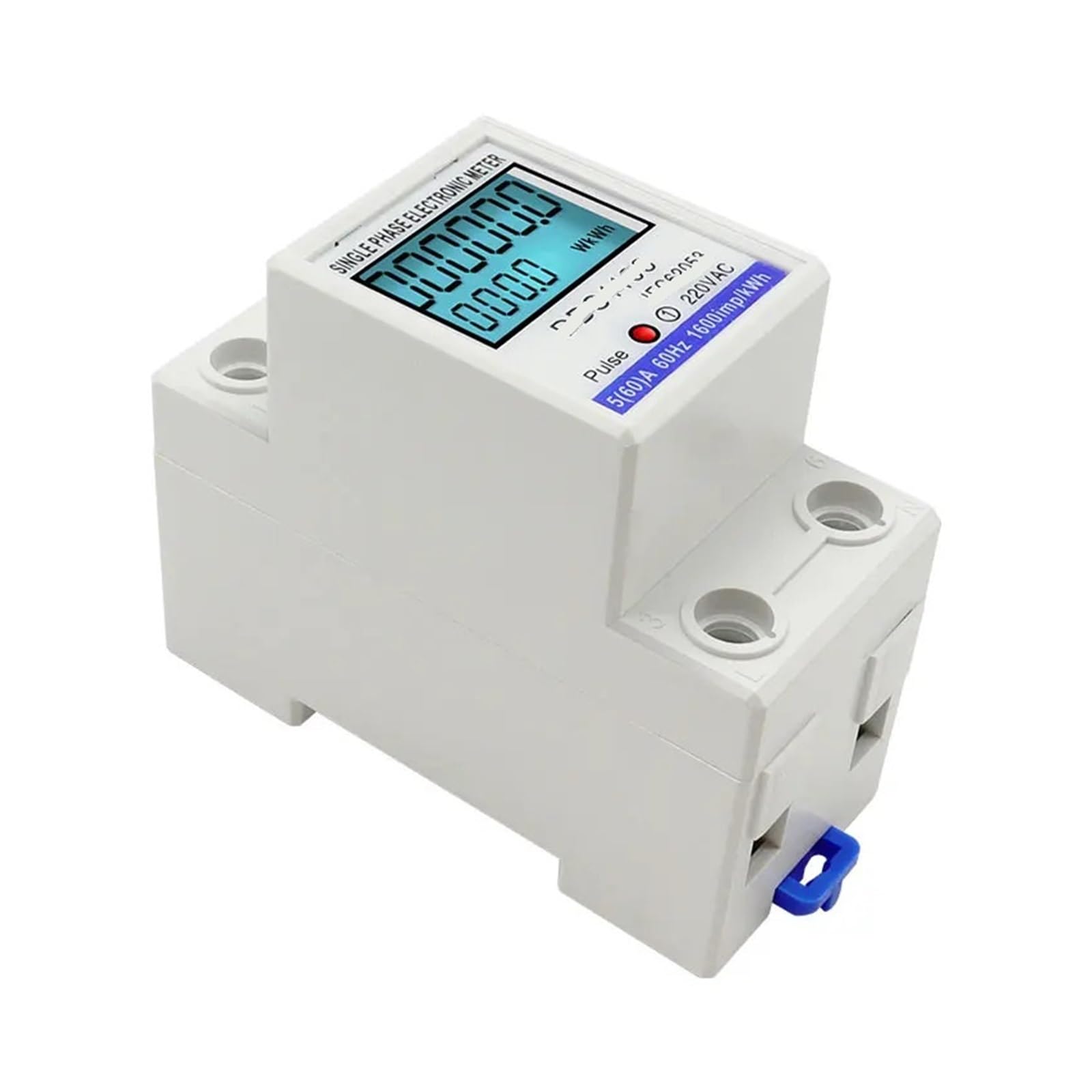Jednofazowy cyfrowy licznik energii LCD na szynie DIN Napięcie prądu Zużycie energii 220 V Wattmetr elektryczny