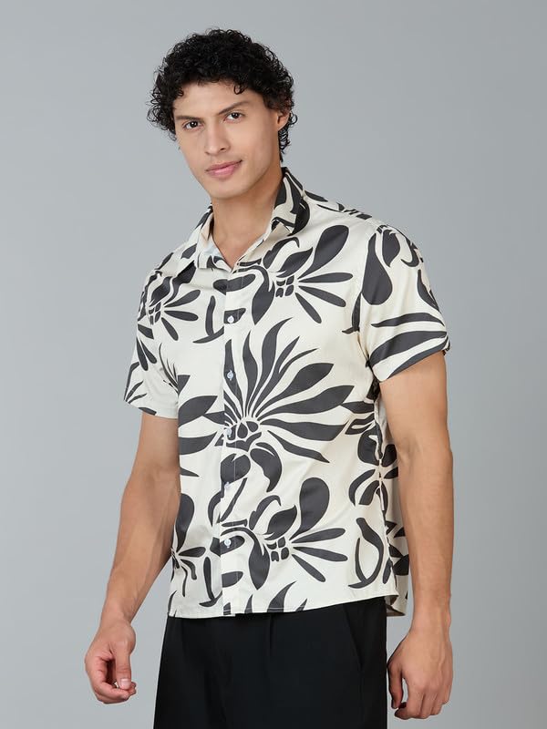 Image of MARK & ALBERT Men's 100% Cotton Printed Half Sleeves Regular Fit Shirt for Men