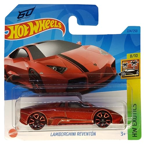 Hot Wheels - Lamborghini Reventon - HW Exotics 8/10 - HKH94 - Short Card - Coche deportivo - Rojo oscuro - Mattel 2023