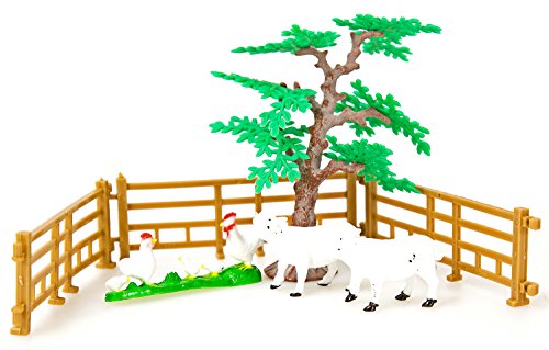 Nerd Clear Traktor Bauernhof-Traktor mit Anhänger Spielzeug-Set Bauernhof-Tiere Farm-Tiere und Zubehör – Bild 6