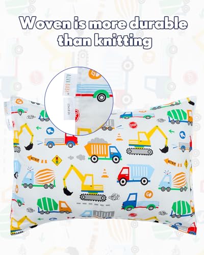 Image of ALVABABY Toddler Pillowcases 2 Pack Cotton Kids Pillow Cover Fit 13 inchx 18 inch or 14 inchx20 inch Envelope for Girl Boy Travel