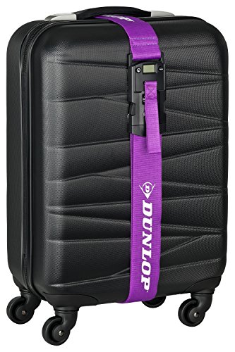 Preisvergleich Produktbild DUNLOP 3in1 Kofferband Gurtband / integriertes Zahlenschloss / Integrierte Kofferwaage bis 40kg / 1,9m lang (Violett)