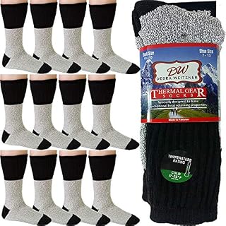 Mens Thermal Socks Ultra Warm Thick Boot Socks 12-pack Black By DEBRA WEITZNER,Black