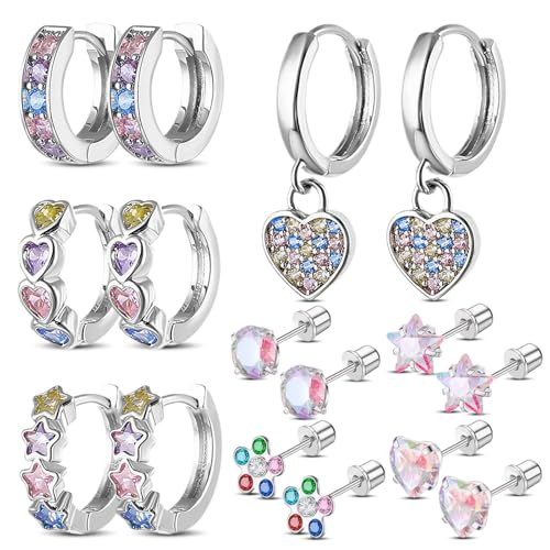 8 Paar Ohrringe Set, Hypoallergene Ohrringe Mädchen Kinder-...