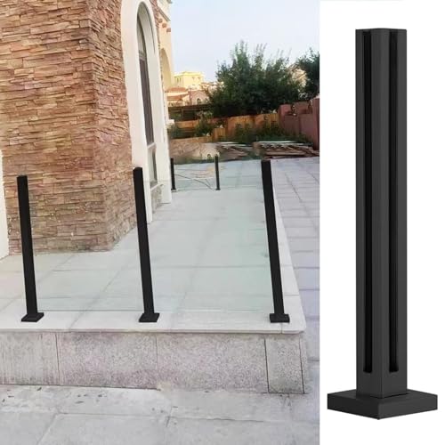 Poteau de garde-corps en verre robuste noir inox 304 taille sur mesure