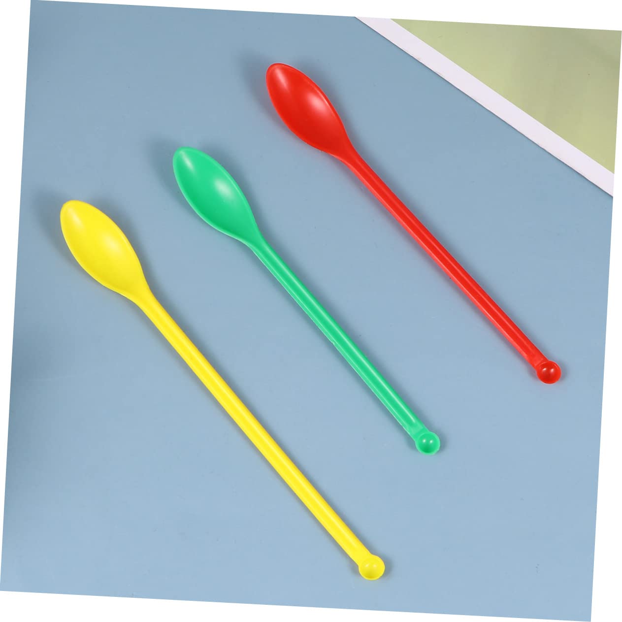 8pcs Plastic Reagent Spoon for Laboratory Sampling Lightweight Long Handle Experiment Scoop for Medicine Reagent Use Random