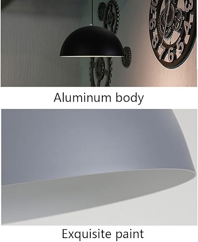 Miniatura 4 de QIVGXBO Lámparas de cúpula industrial semicirculares curvadas de metal mate lámpara colgante vintage rústica accesorios de iluminación para granja