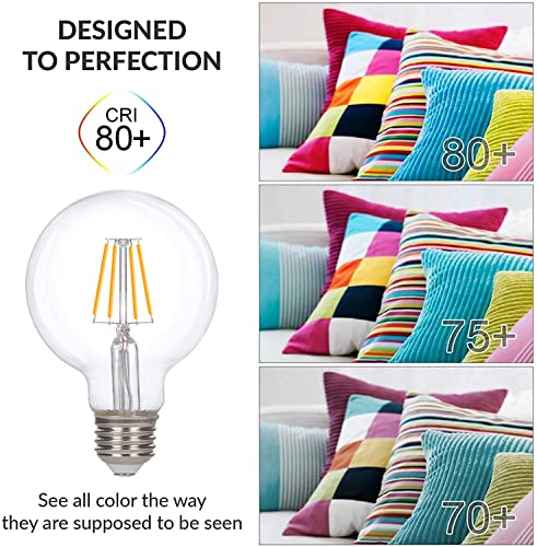 Image of E27 LED 4W Bulbs G80 4W Decorative E27 LED Lights Bulbs 2700K Warm White for Ceiling Fan Dining Room Home Decor,