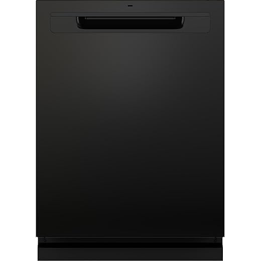 GE GDP670SGVBB 24″ Built-In Top Control Dishwasher with Stainless Steel Interior, 3rd Rack, Bottle Jets, 45 dBA – Black
