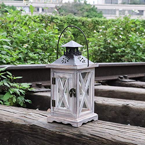 Candle Lantern Decorative Farmhouse White Lanterns Candle Holde Decor For Home Decor Front Porch #TOP6