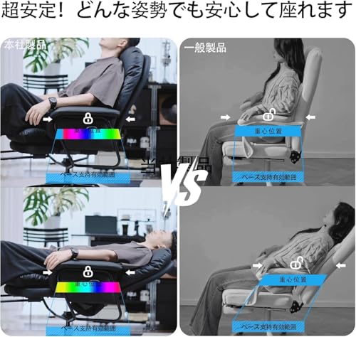 180度リクライニングチェア オフィスチェア ゲーミングチェア 高耐久PUレザー デスクチェア ゲームチェア ベッド椅子 オフィスソファ ワークチェア 社長椅子 gaming chair フルフラット Bogese home (ベージュ) (ベージュ) [5]