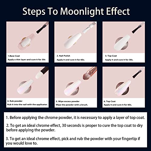 Allstarry AS-DE-230213 White Chrome Nail Powder, Iridescent Pearl Powder Rainbow Pigment Transparent Pearlescent Effect Neon Aurora Glitter Dust For Gel Polish Nail Art Decoration thumb #6