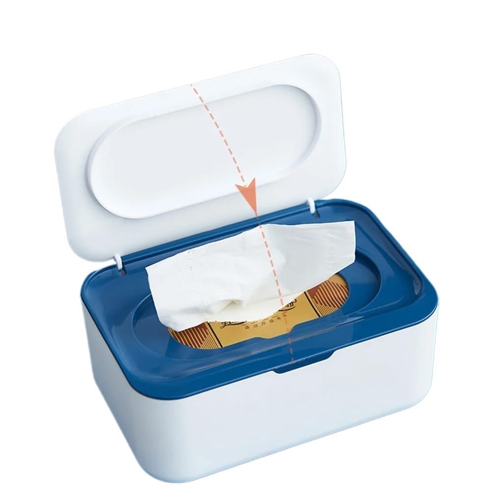 Boîte à mouchoirs avec couvercle - Support pour lingettes humides - Boîte de rangement pour lingettes de bébé - Organisateur de serviettes en papier (C)