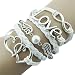 Susenstone Style Jewelry fashion Leather Cute Infinity Charm Bracelet