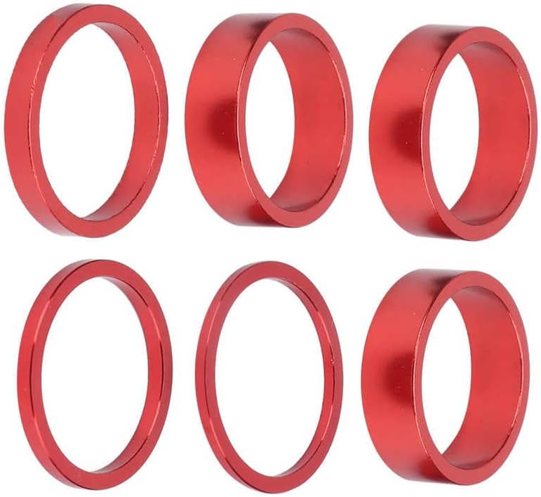 6 Pcs 2/3/5/10mm Aluminum Alloy Headset Stem Spacer Fork Washer Cap for 28.6mm Front Stem Fork of Road Bike for Bikes(Blue)