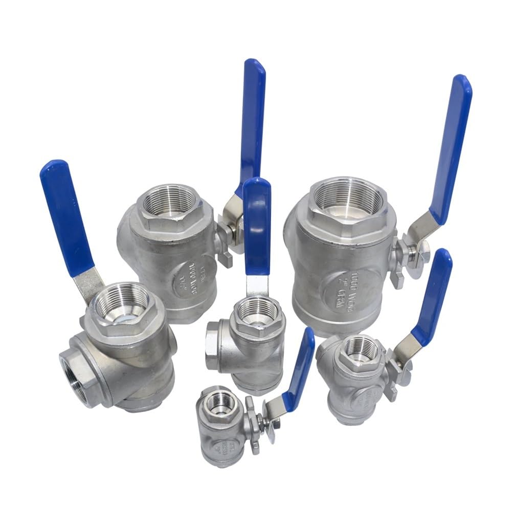 Adaptateur de connecteur de Robinet à Bille à 3 Voies en Acier Inoxydable 304, 1/2 "3/4" 1 "1-1/4" 1-1/2 "2" BSP Femelle, Port en T, for Eau, Huile, Air et gaz(3/4")