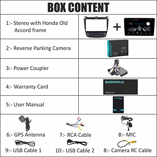 Image of 10 Inches Advanced Car Radio Receiver Android System for Honda Old Accord with 2GB /16GB RAM & ROM, Gorilla Glass /Full HD Display /WiFi /GPS /SWC and HD Parking Camera CP