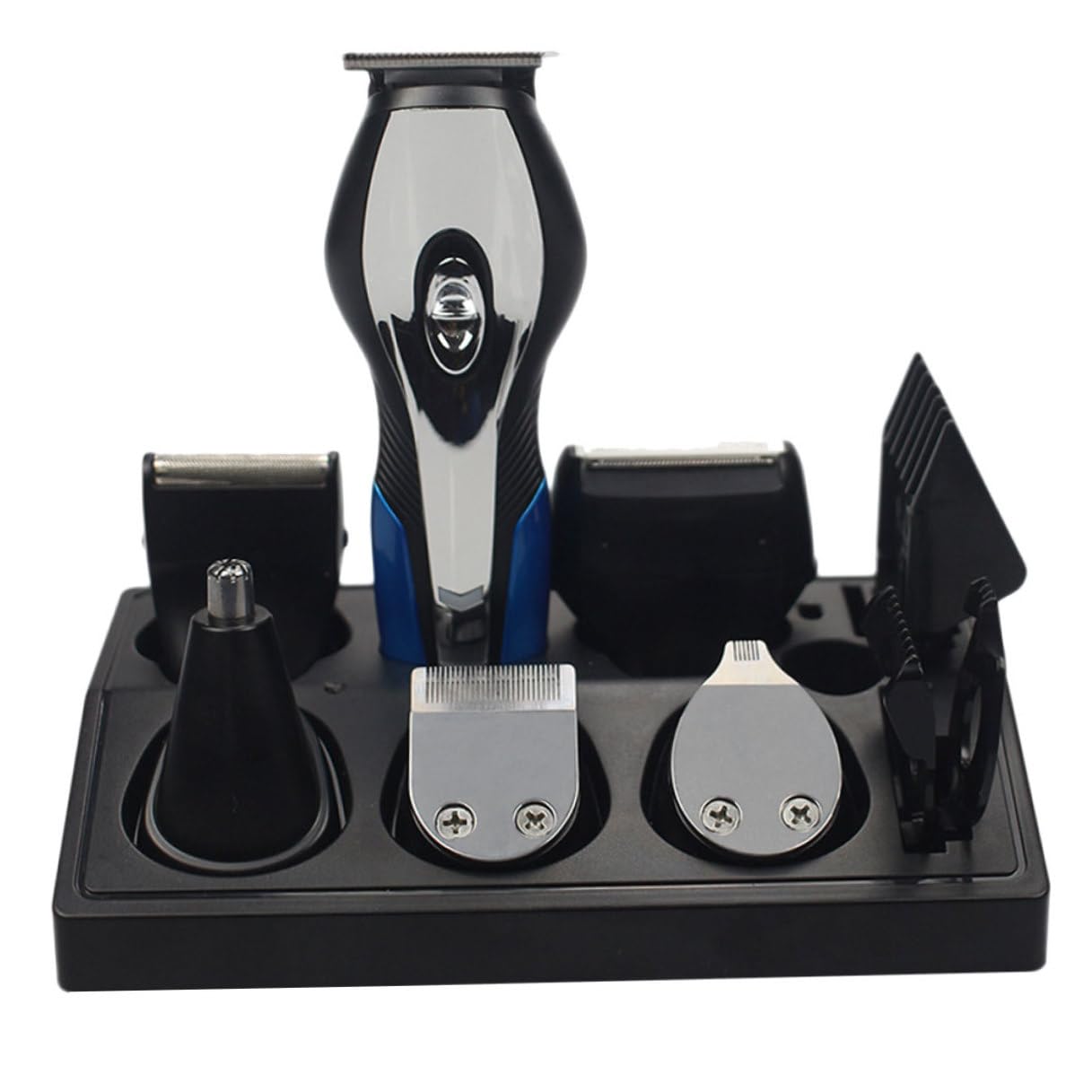 Cabilock Kit Tagliacapelli Elettrico Multifunzione USB Ricaricabile con Trimmer per Barba e Epilatore per Peli Naso Uomo Portatile in Acciaio Inox per Cura Viso e Viaggi