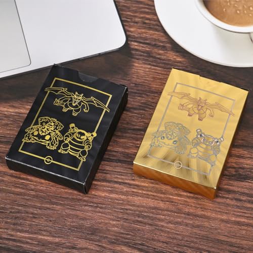 Packung Mit 110 Pcs Cartoon Karten Schwarz Silber Gold Seltene Karten Set,Sammelkartenspiel Keine Duplikate Karikaturen Comics Sammelkarten Einschließlich Verschiedener Seltener Folienkarten