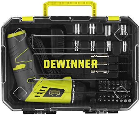 Cordless Screwdriver, Rechargeable DEWINNER Lithium ion Battery Drill Driver Set, Electric 6N·m Electric 3.6 V 1300 mAh, Variable Speed,Led Light, Holder Carry Storage Case,Home DIY with 42 Bits